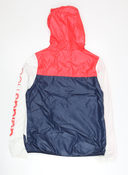 Adidas Womens Multicoloured Size 12 Windbreaker Jacket Hooded