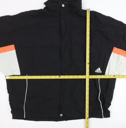 Adidas Women’s Black Track Jacket Size 16 Hooded Lightweight Sportswear