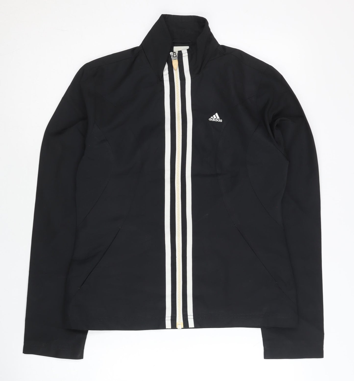 Adidas Women's Black Track Jacket Size 10 Lightweight Zip Sportswear