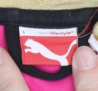 Puma Womens Black Gold Track Jacket L Full Zip Polyester Sportswear