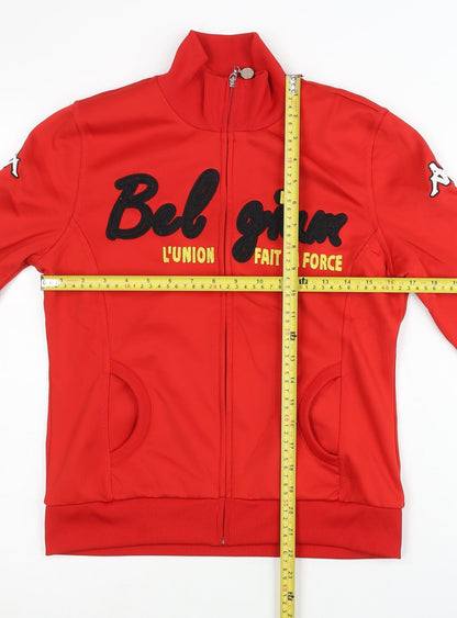 Kappa Women’s Red Track Jacket Size 8 Belgium Logo Full Zip Sportswear