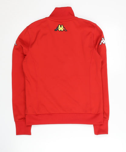 Kappa Women’s Red Track Jacket Size 8 Belgium Logo Full Zip Sportswear