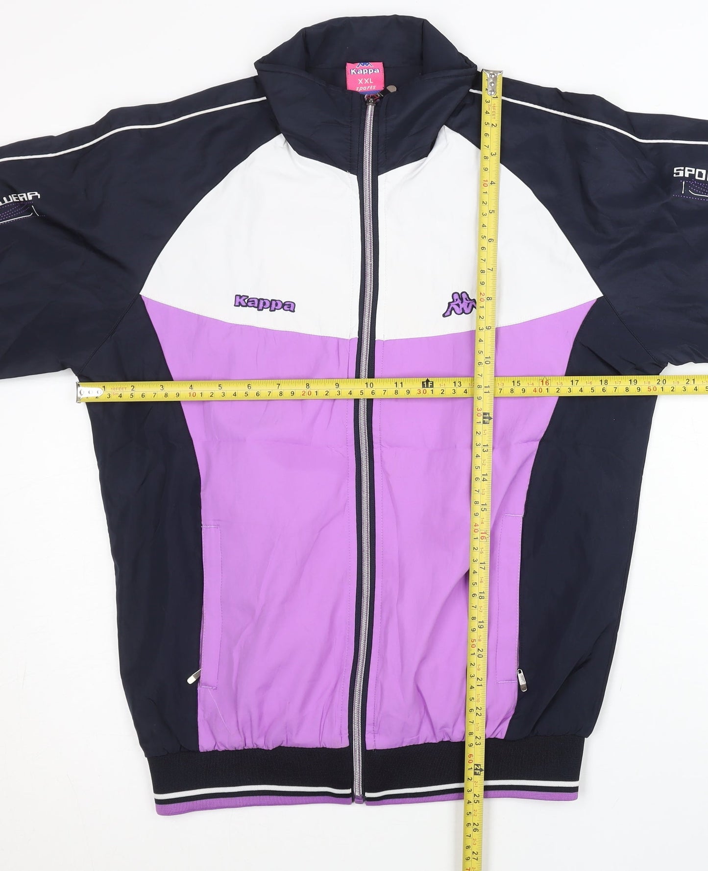 Kappa Women’s Purple White Black 2XL Track Jacket Full Zip Sportswear