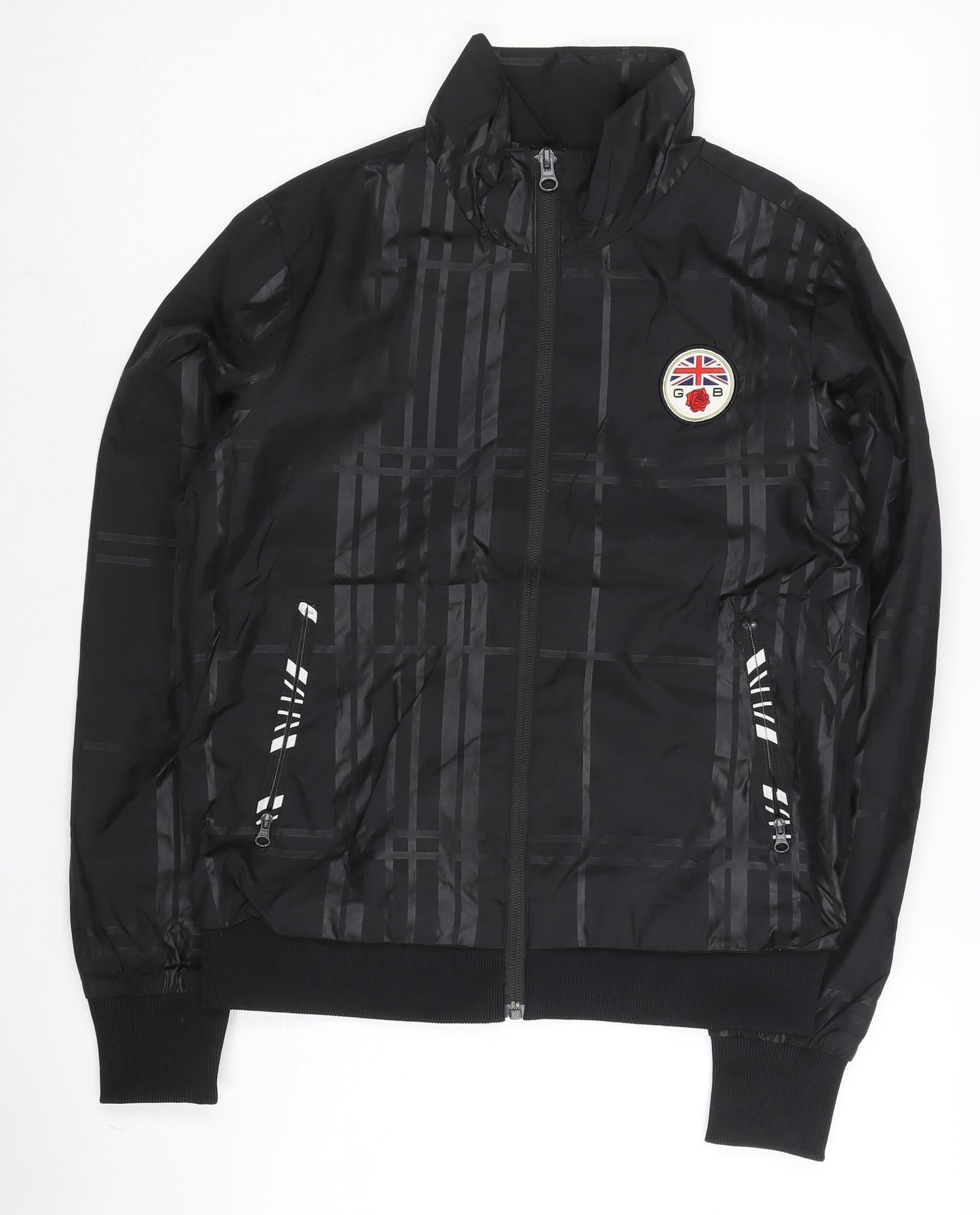 Kappa Womens Black Track Jacket Size 10 Lightweight Full Zip Sports