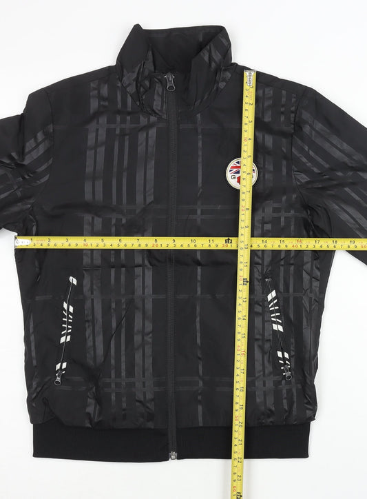 Kappa Womens Black Track Jacket Size 10 Lightweight Full Zip Sports