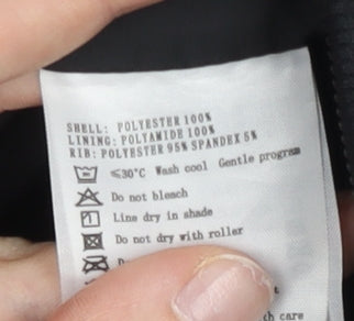 Kappa Womens Black Track Jacket Size 10 Lightweight Full Zip Sports