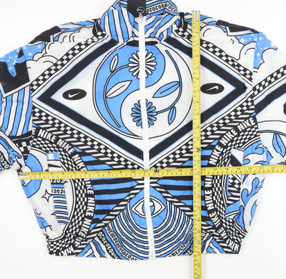 Nike Women’s Blue Geometric Track Jacket Size L Lightweight