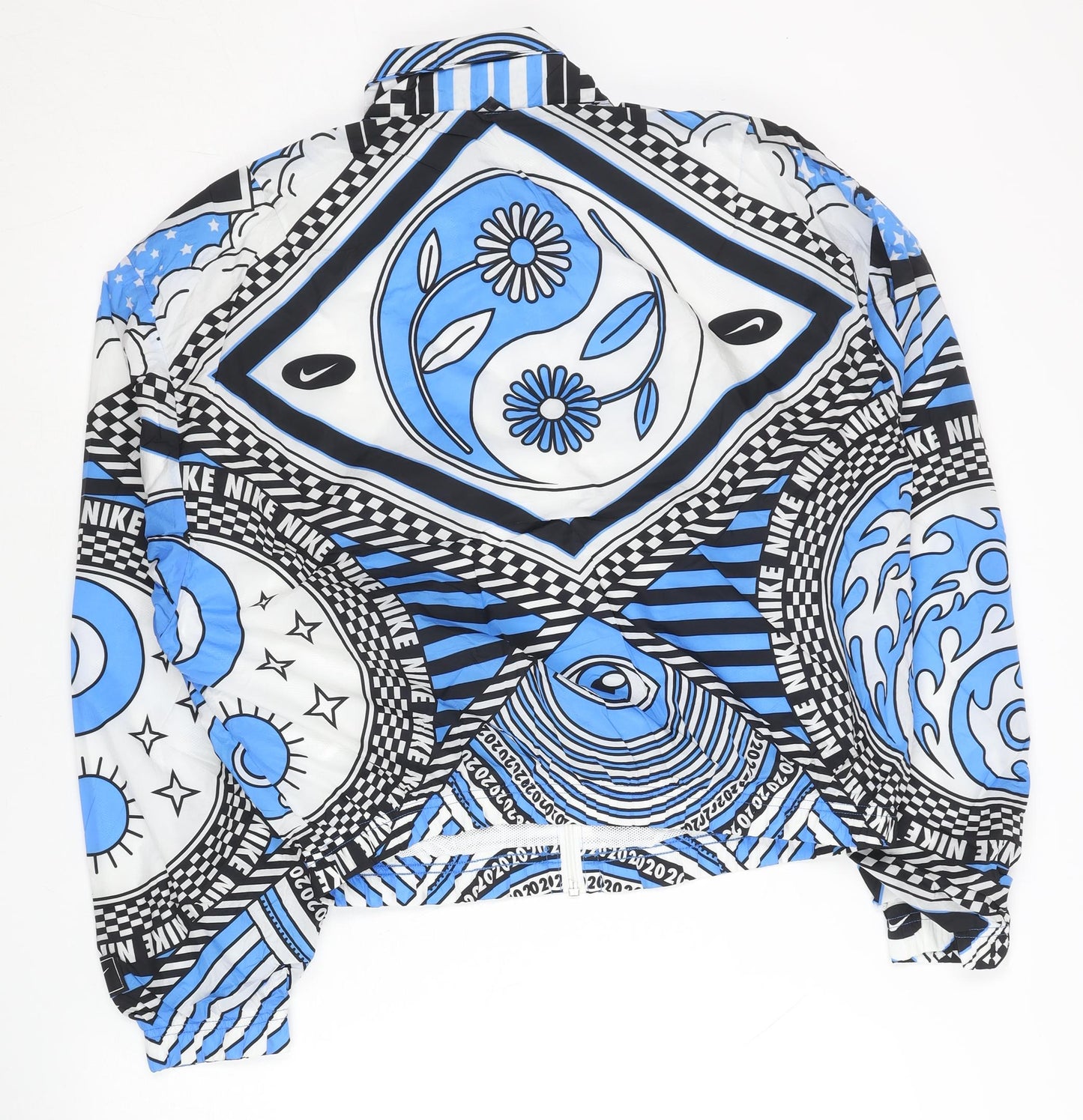 Nike Women’s Blue Geometric Track Jacket Size L Lightweight