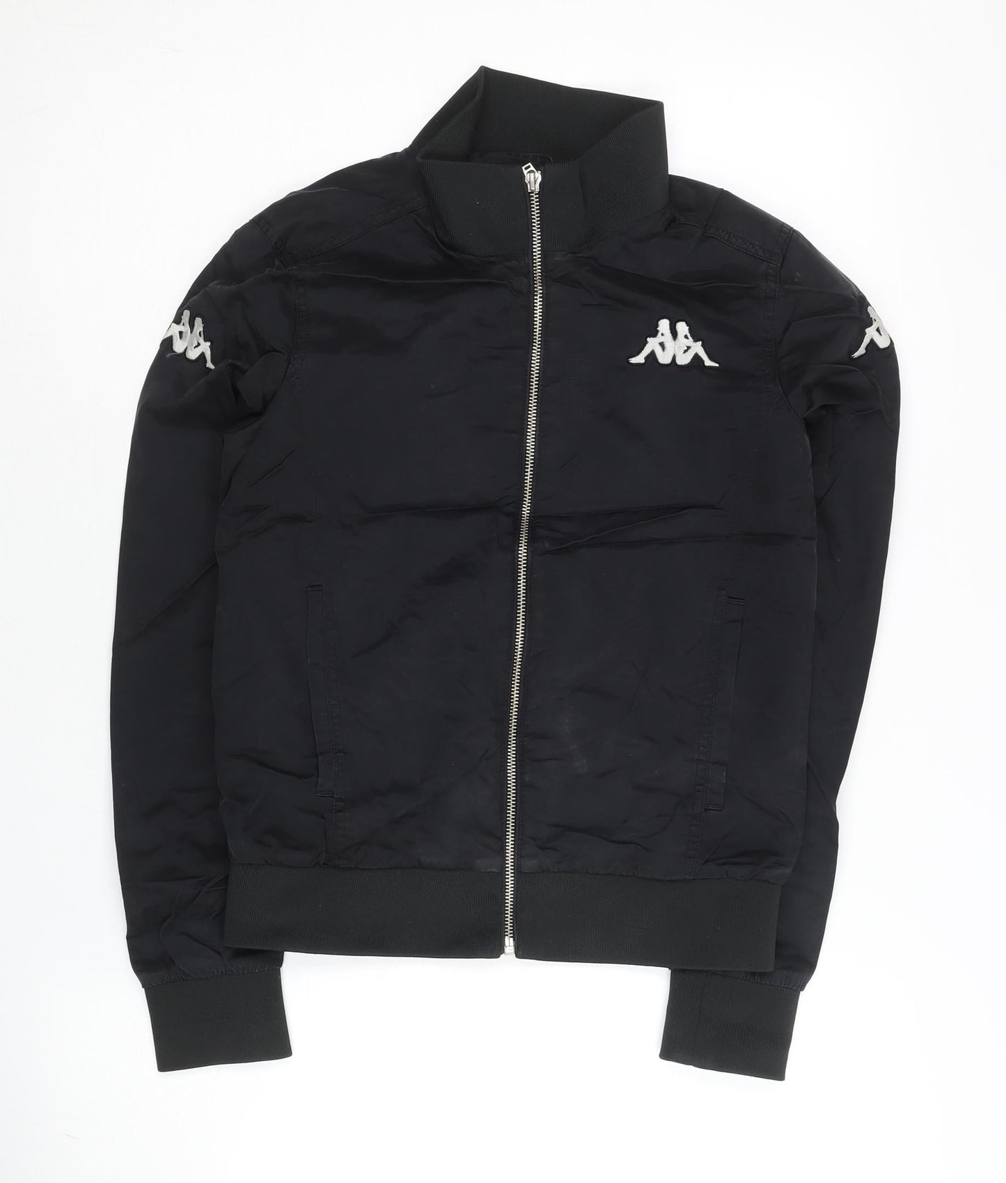 Kappa Women’s Black Track Jacket Size 8 Full Zip Sportswear