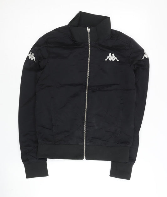 Kappa Women’s Black Track Jacket Size 8 Full Zip Sportswear