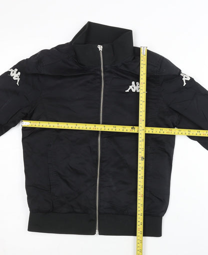 Kappa Women’s Black Track Jacket Size 8 Full Zip Sportswear