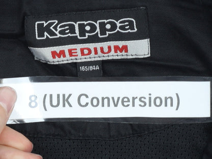 Kappa Women’s Black Track Jacket Size 8 Full Zip Sportswear