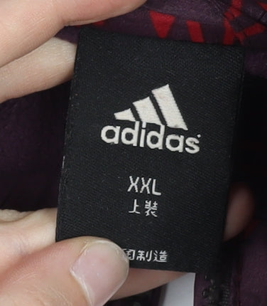 Adidas Womens Purple 2XL Track Jacket Lightweight Full Zip