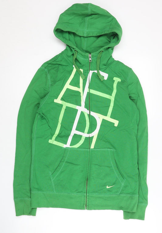 Nike Womens Green XL Full Zip Hoodie Cotton Athletic Dept