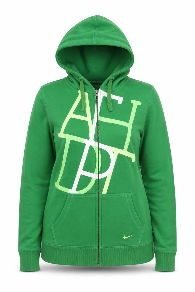 Womens UK Size XL Nike Green Full Zip Hoodie