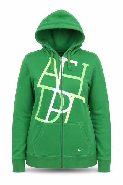 Womens UK Size XL Nike Green Full Zip Hoodie