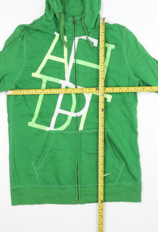 Nike Womens Green XL Full Zip Hoodie Cotton Athletic Dept
