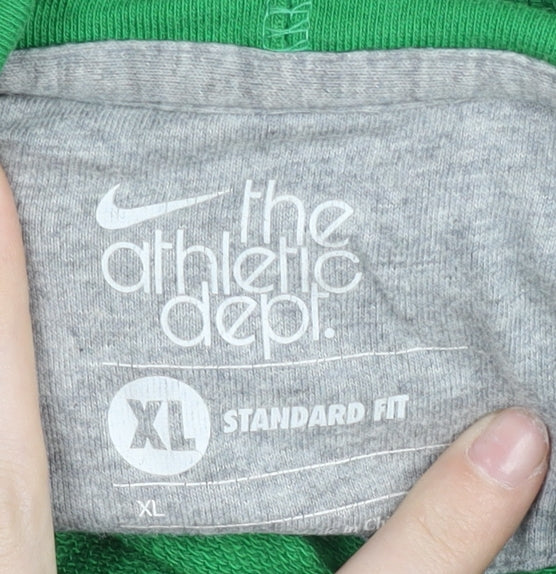 Nike Womens Green XL Full Zip Hoodie Cotton Athletic Dept