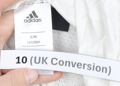 Adidas Womens White Size 10 Windbreaker Jacket Hooded Lightweight