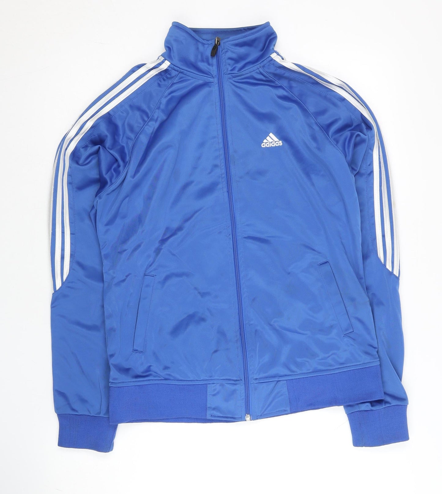 Adidas Unisex Blue Silk Track Jacket L Full Zip Sportswear