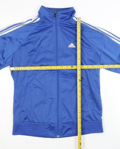 Adidas Unisex Blue Silk Track Jacket L Full Zip Sportswear