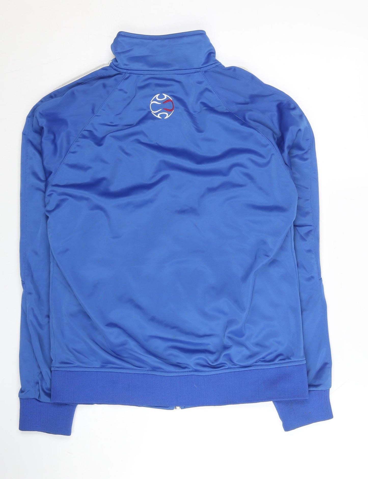 Adidas Unisex Blue Silk Track Jacket L Full Zip Sportswear