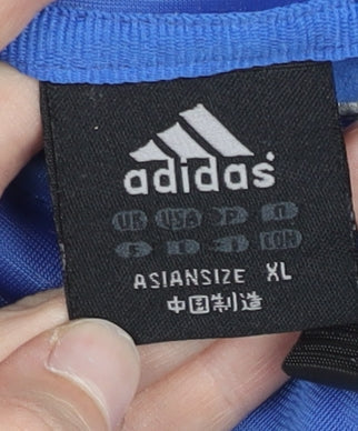 Adidas Unisex Blue Silk Track Jacket L Full Zip Sportswear