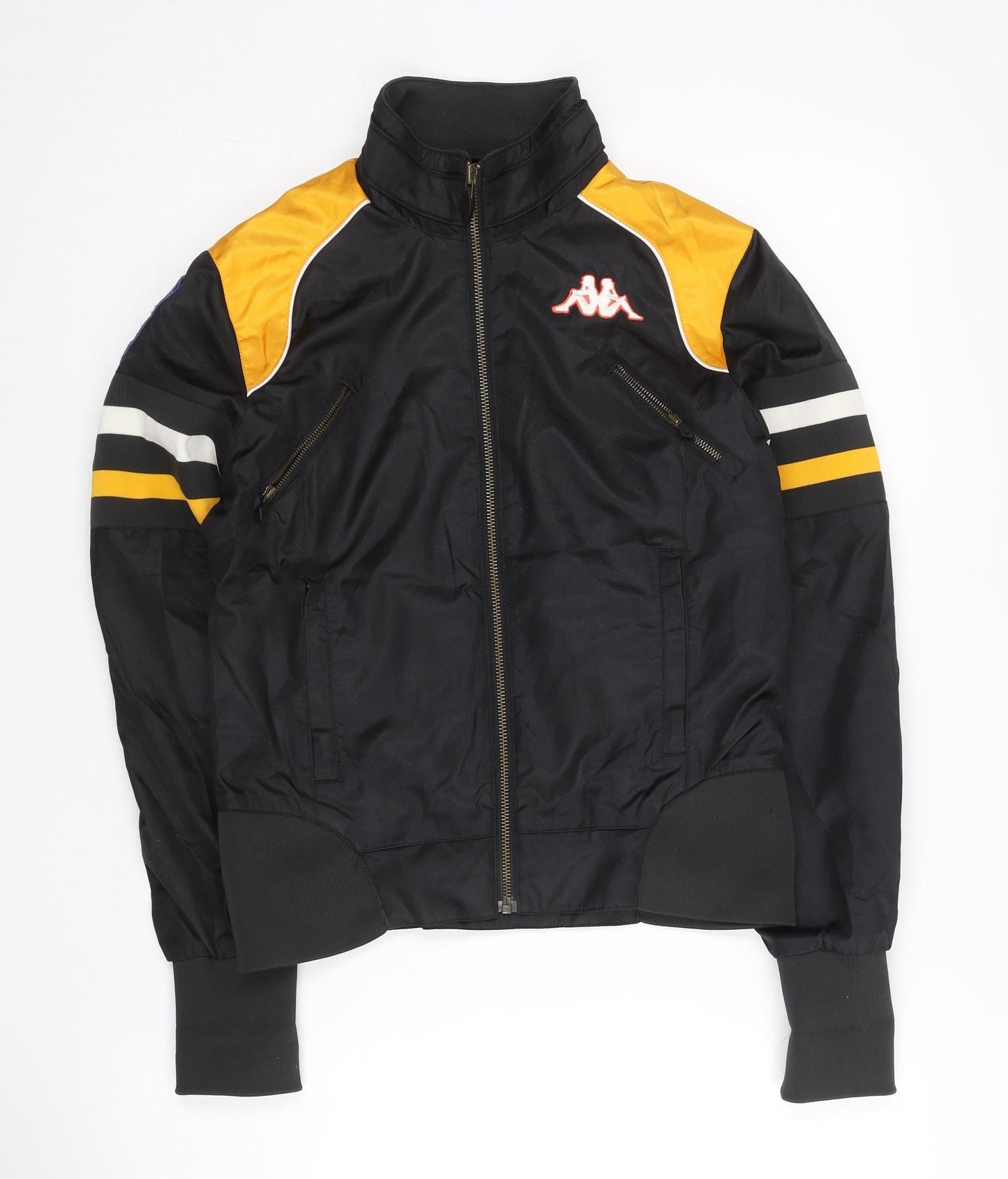 Kappa Womens Black Size 10 Track Jacket Polyester Full Zip Sportswear