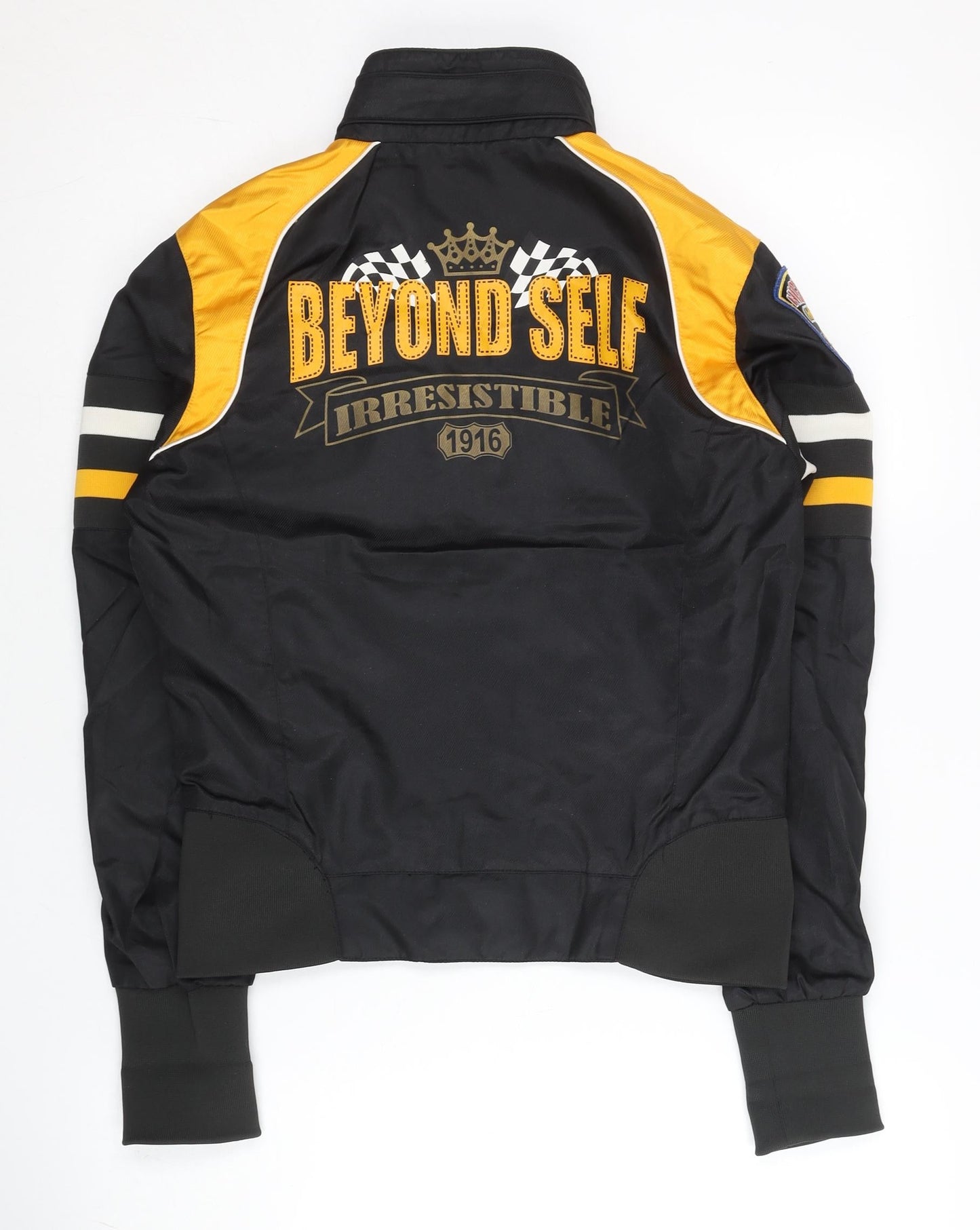 Kappa Womens Black Size 10 Track Jacket Polyester Full Zip Sportswear