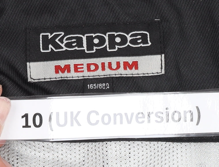 Kappa Womens Black Size 10 Track Jacket Polyester Full Zip Sportswear