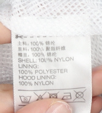 Adidas Women’s Blue Red White Windbreaker Jacket M Hooded Sportswear