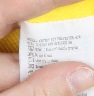 Kappa Womens Yellow Full Zip Hoodie Size 8 Logo Sports Casual