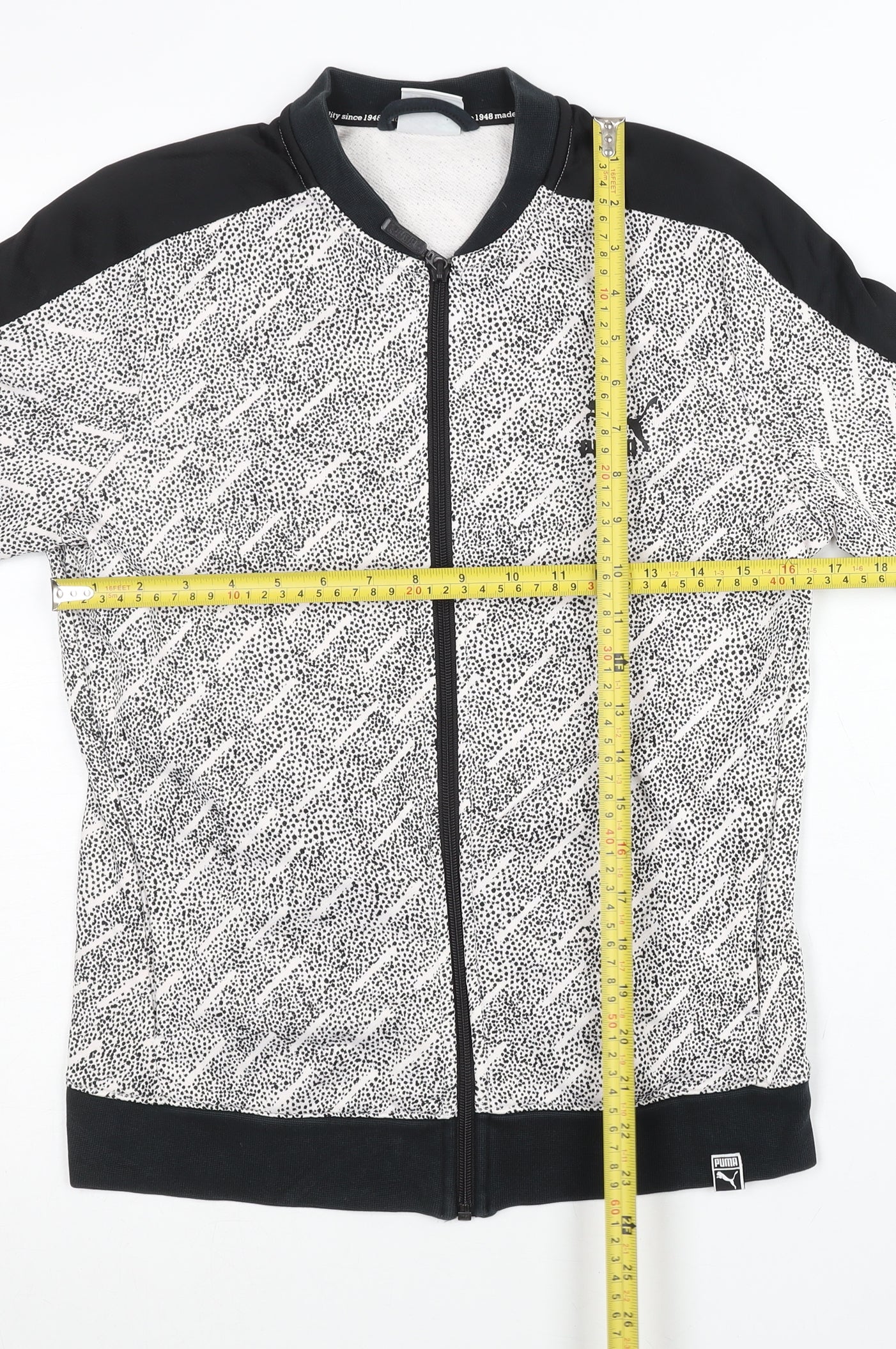 Puma Womens Black Size 12 Track Jacket Full Zip Lightweight