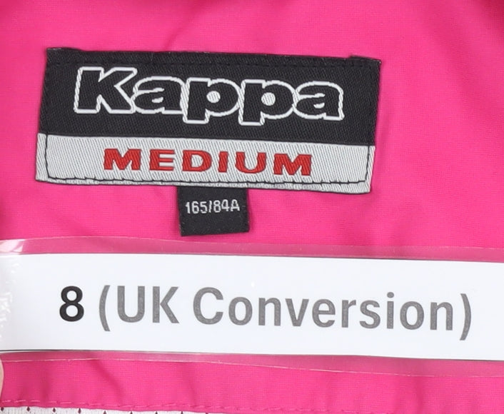 Kappa Womens Track Jacket Size 8 White Pink Blue Colourblock Full Zip