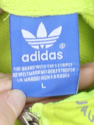 Adidas Women’s Neon Yellow Full Zip Hoodie Sweatshirt L