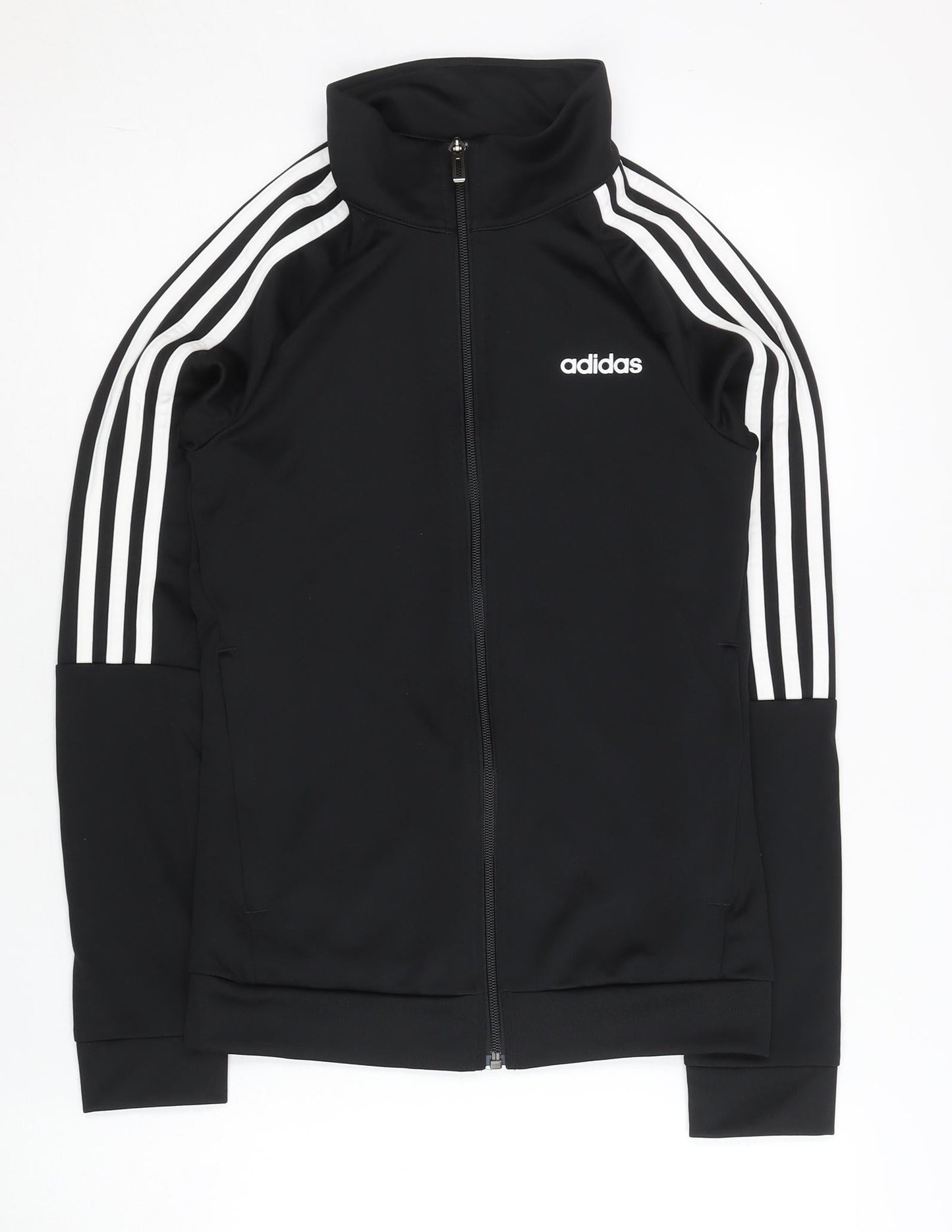 Adidas Womens Black Size 6 Track Jacket Full Zip Sportswear