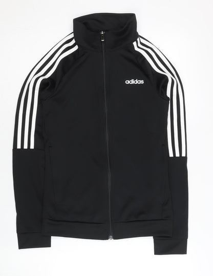 Adidas Womens Black Size 6 Track Jacket Full Zip Sportswear