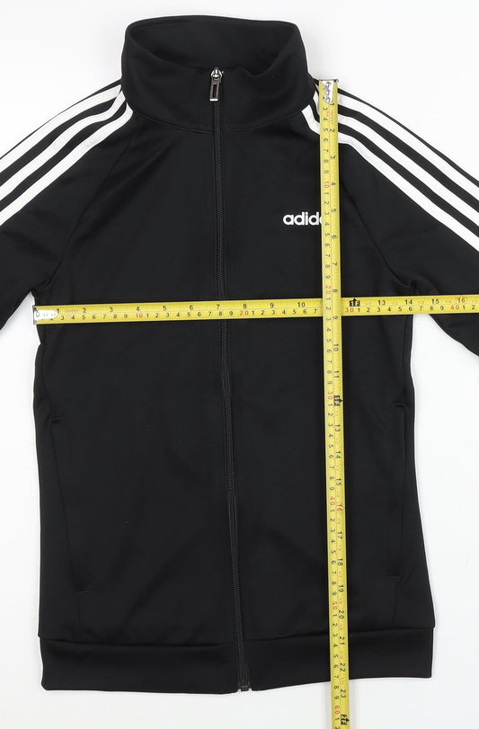 Adidas Womens Black Size 6 Track Jacket Full Zip Sportswear