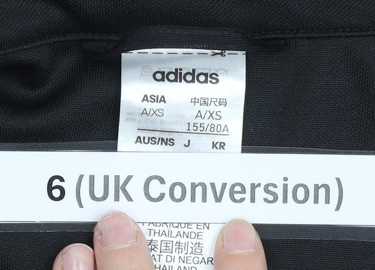 Adidas Womens Black Size 6 Track Jacket Full Zip Sportswear