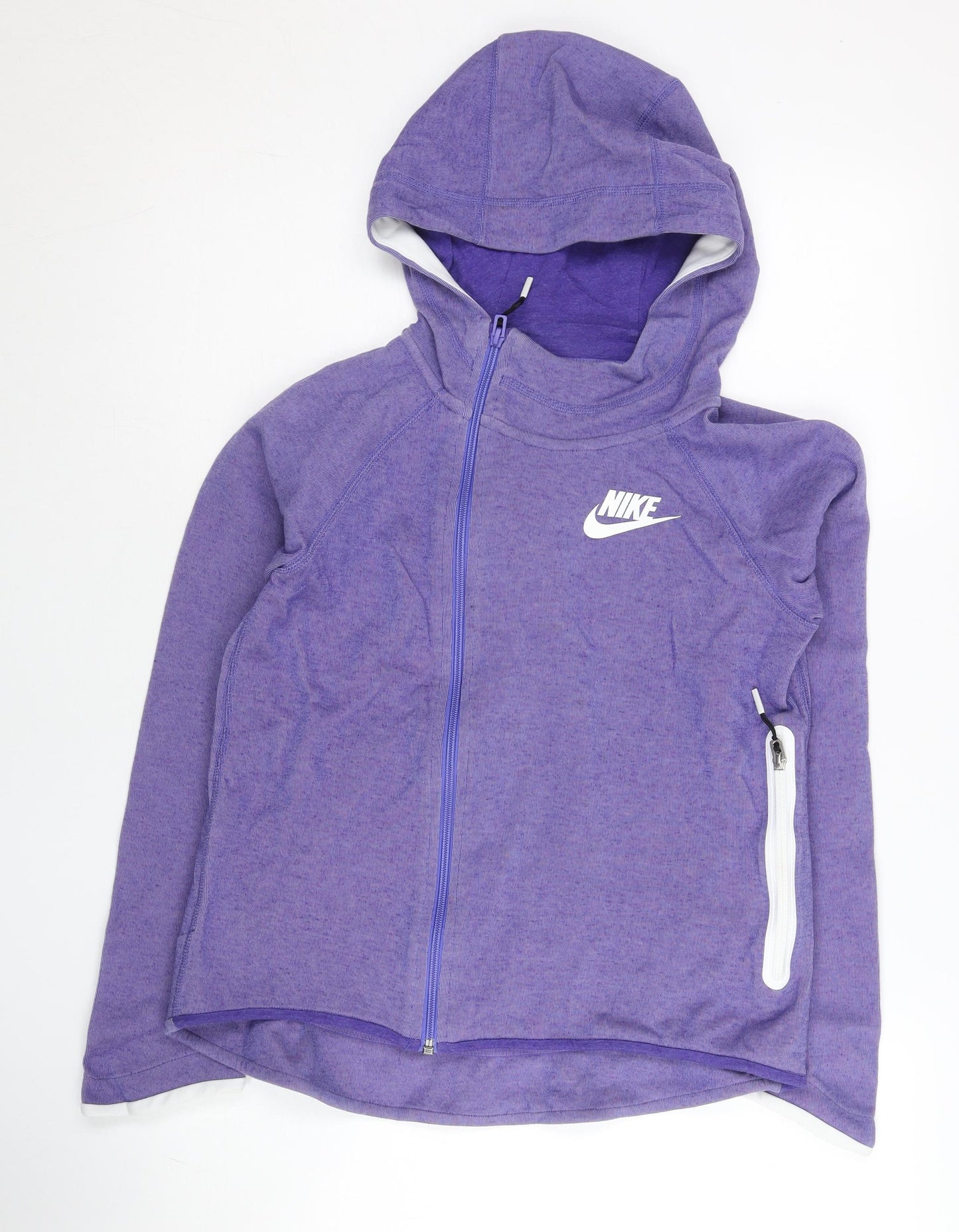 Nike Women’s Purple Full Zip Hoodie Sweatshirt Size L Cotton Blend