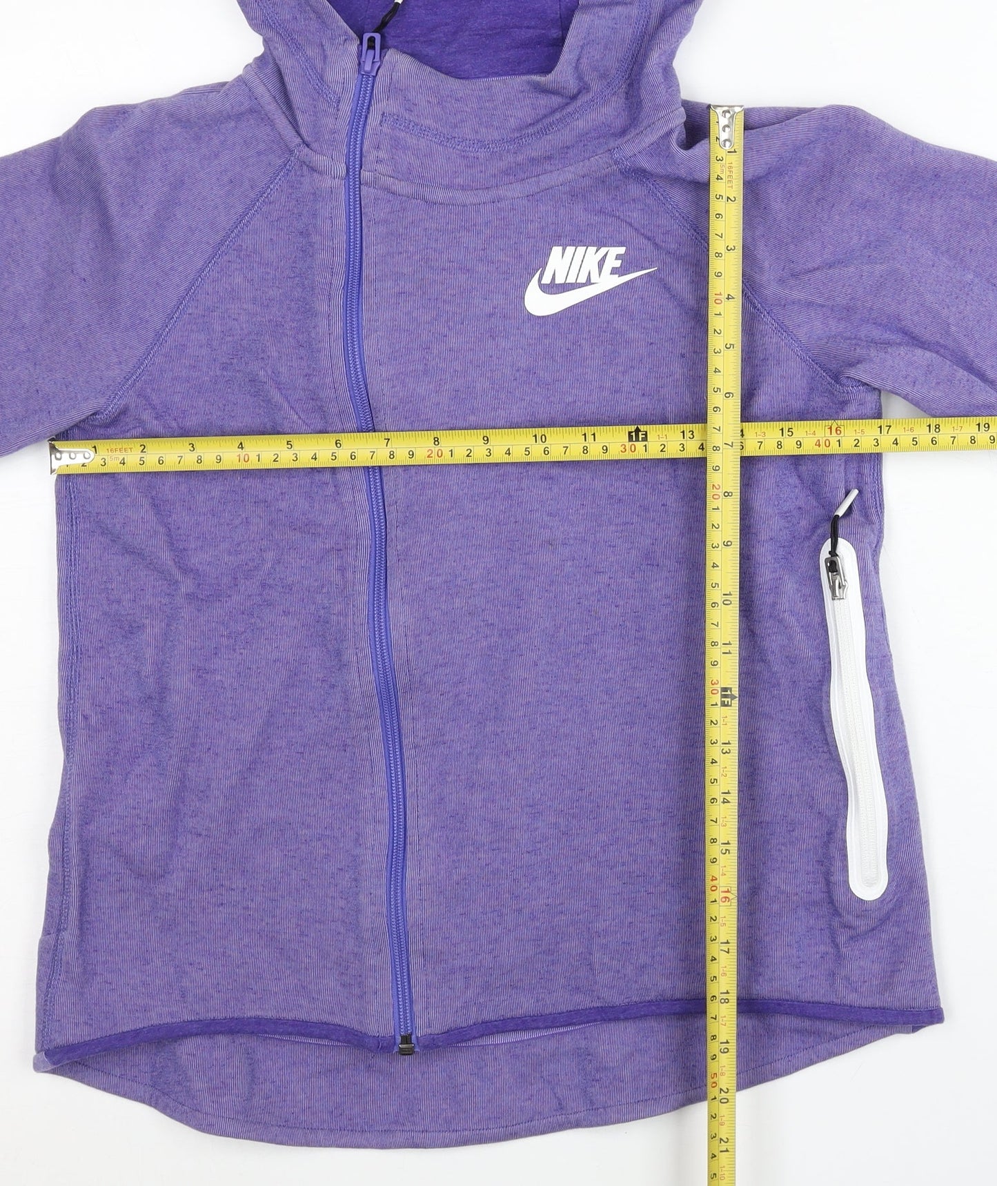 Nike Women’s Purple Full Zip Hoodie Sweatshirt Size L Cotton Blend