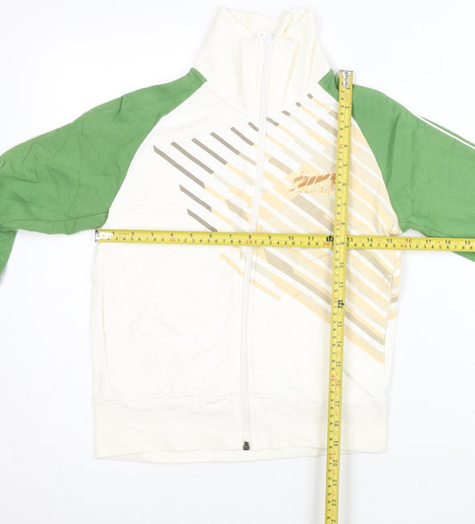 Nike Women’s Green White Gold Track Jacket M Cotton Full Zip