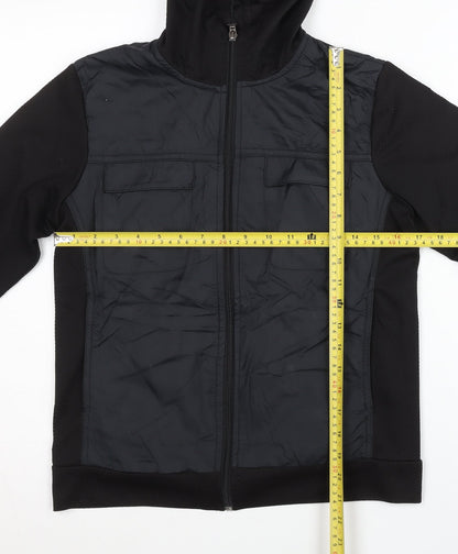 Nike Women Black L Track Jacket Hooded Full Zip Running Sportswear