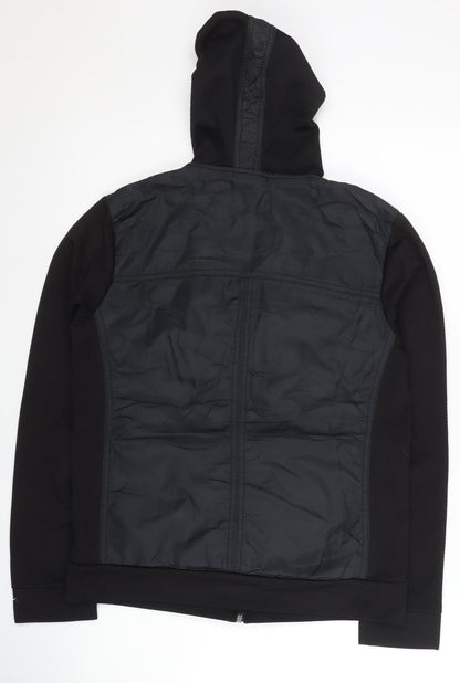 Nike Women Black L Track Jacket Hooded Full Zip Running Sportswear