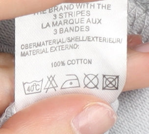 Adidas Womens Grey Full Zip Hoodie Size 12 UK Cotton Sportswear