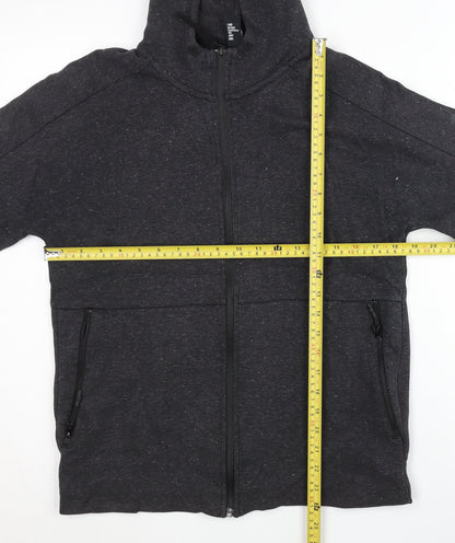 Adidas Womens Black Full Zip Hoodie Size 14 UK Cotton Blend