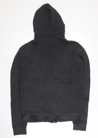 Adidas Womens Black Full Zip Hoodie Size 14 UK Cotton Blend