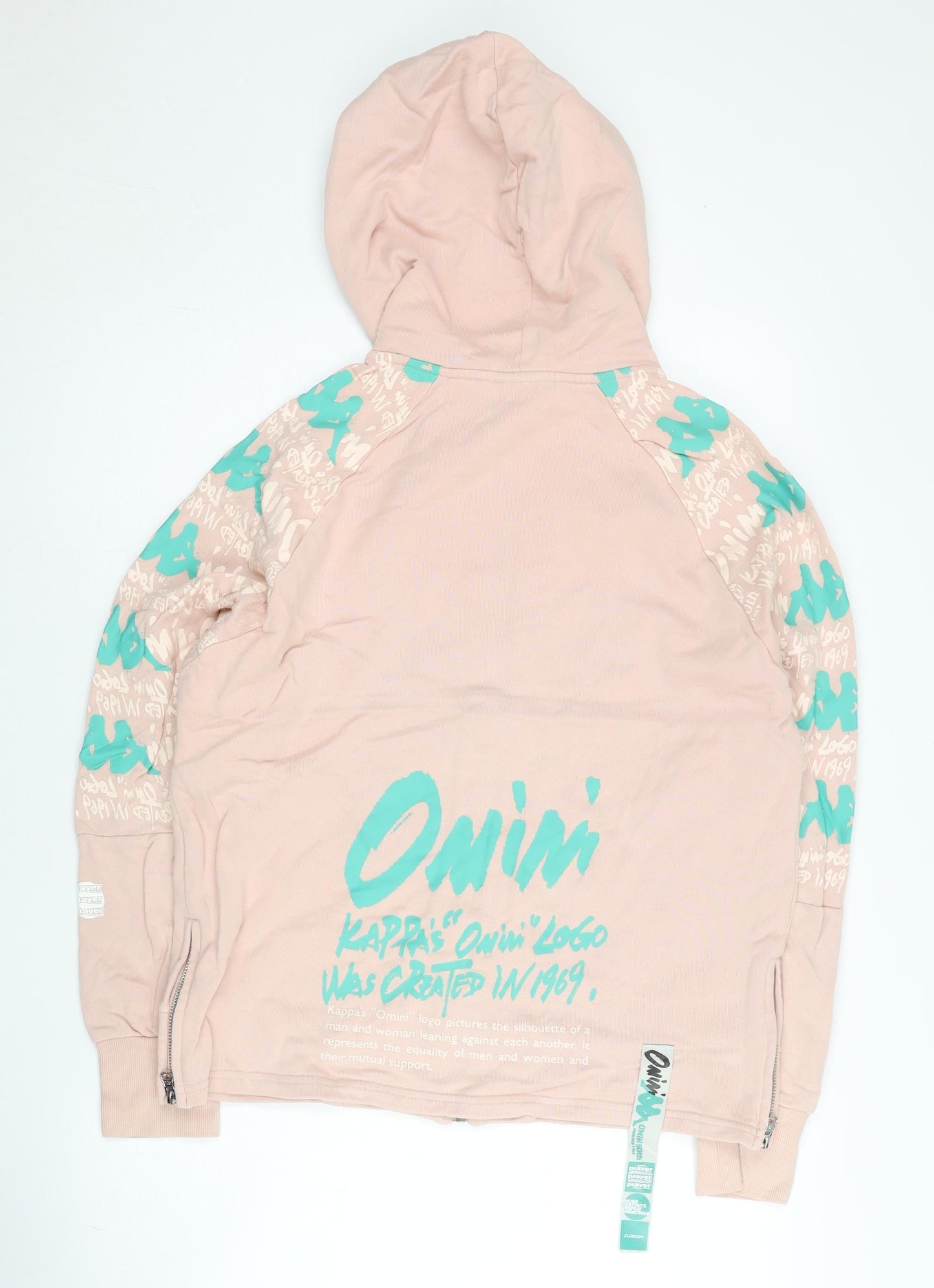 Kappa Women’s Pink Full Zip Hoodie Sweatshirt M Cotton Blend