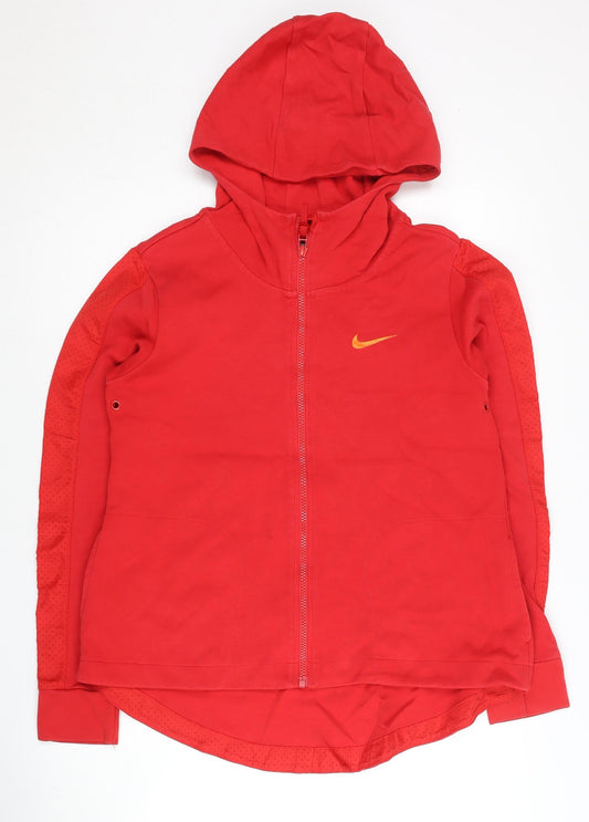 Nike Women’s Red Full Zip Hoodie Sweatshirt M Sportswear
