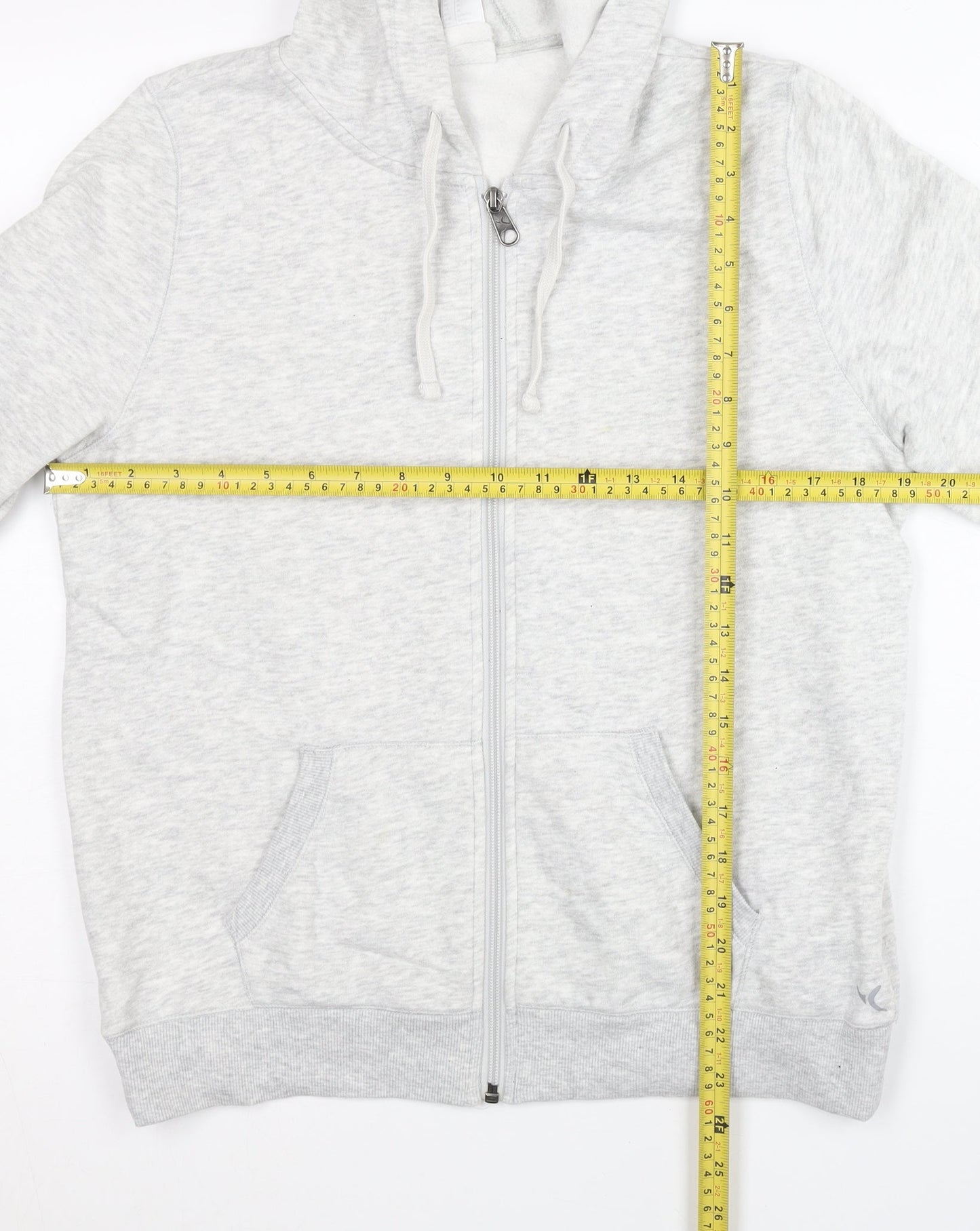 Decathlon Women’s Grey Full Zip Hoodie M Regular Fit Casual